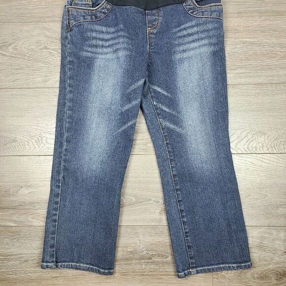Thyme Maternity Cropped Denim Jeans Medium - Picture 5 of 16